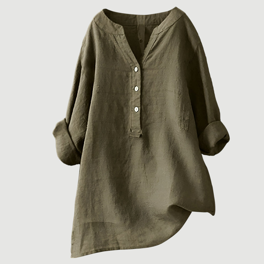 Lea | Airy linen blouse with button details