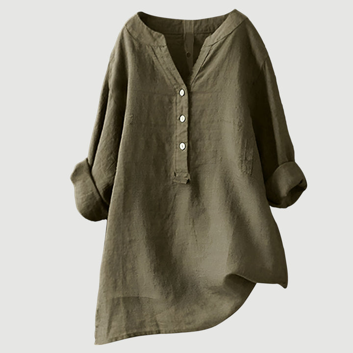 Lea | Airy linen blouse with button details