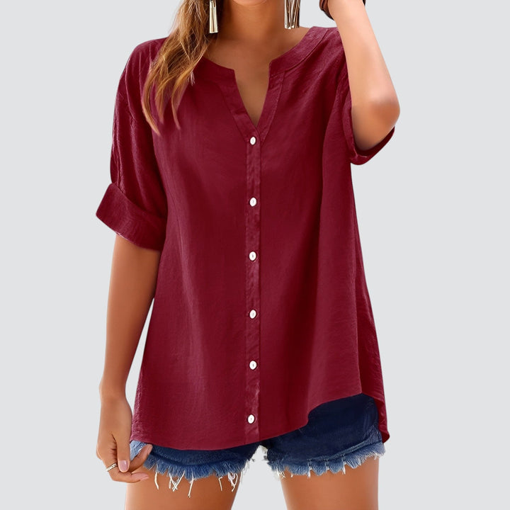 Olivia | Summer Linen Blouse with Buttons