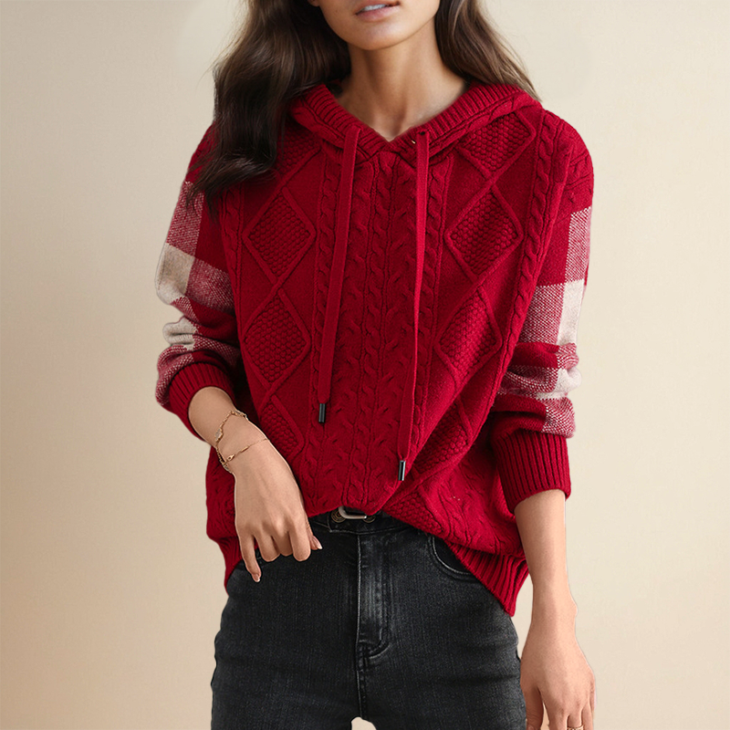 Emily | Cozy Cable Knit Hoodie