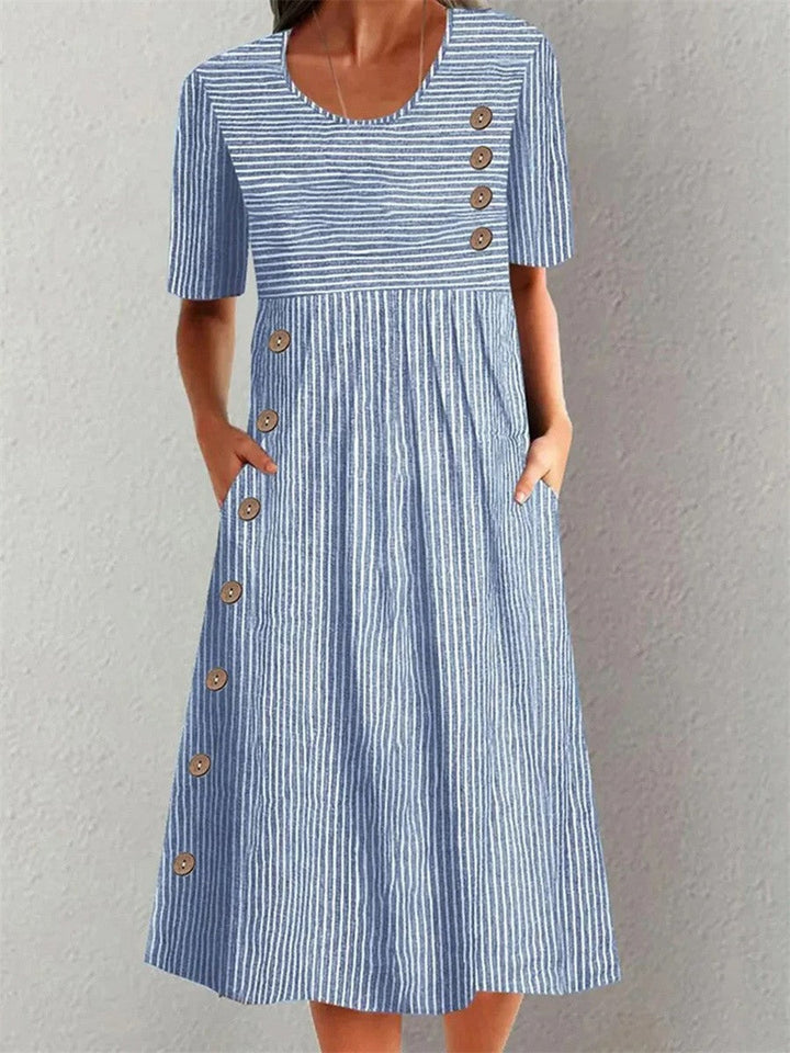Alexandra | Classic Dress with Button Details