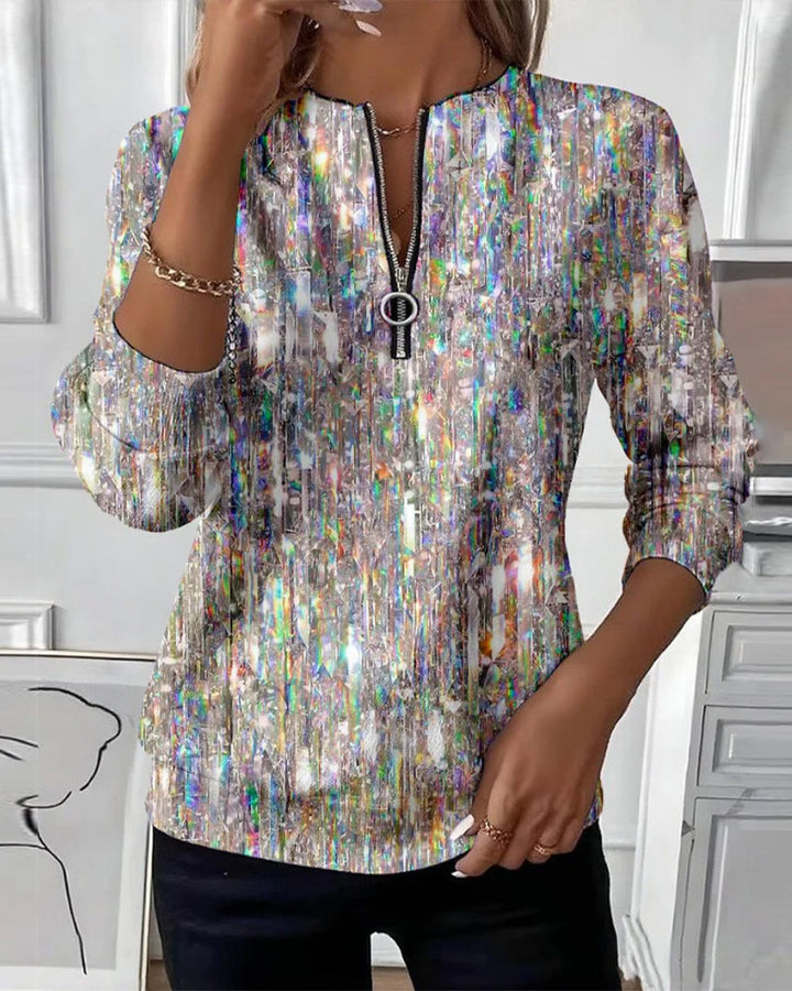 Maeve | Soft Half-Zip Printed Pullover