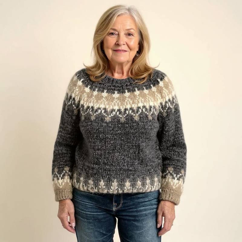 Gabriella | Cozy Icelandic Crewneck Knit Sweater