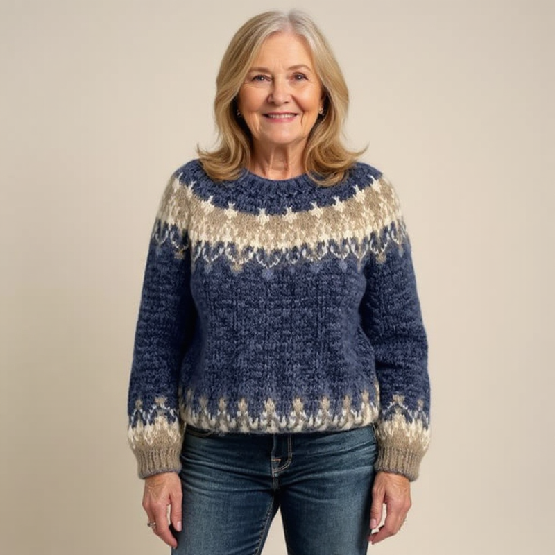 Gabriella | Cozy Icelandic Crewneck Knit Sweater