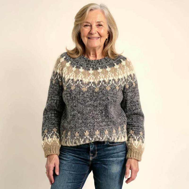 Gabriella | Cozy Icelandic Crewneck Knit Sweater