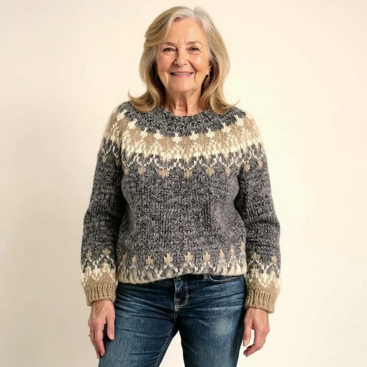 Gabriella | Cozy Icelandic Crewneck Knit Sweater