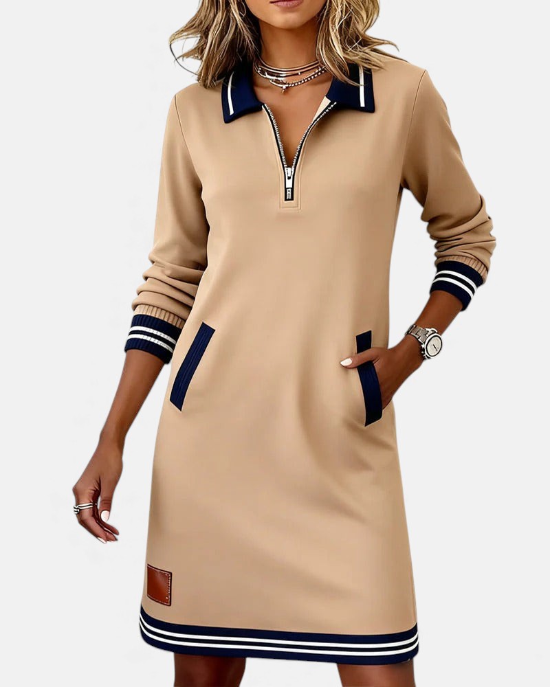 Jeanne | Elegant Long-Sleeve Cotton Dress