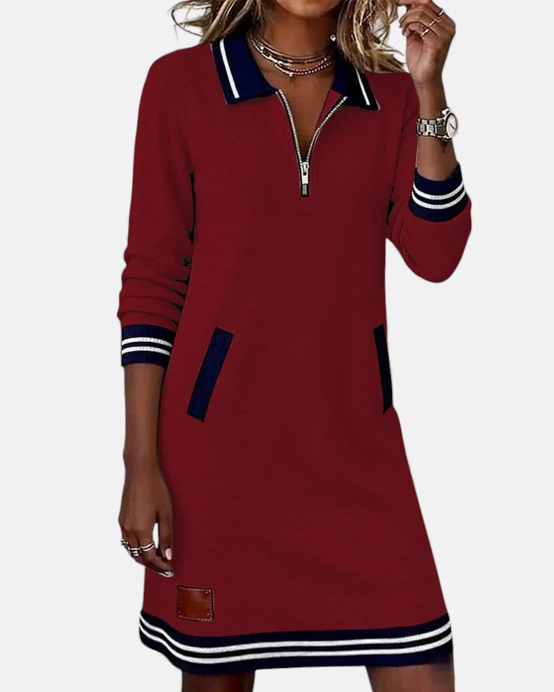 Jeanne | Elegant Long-Sleeve Cotton Dress