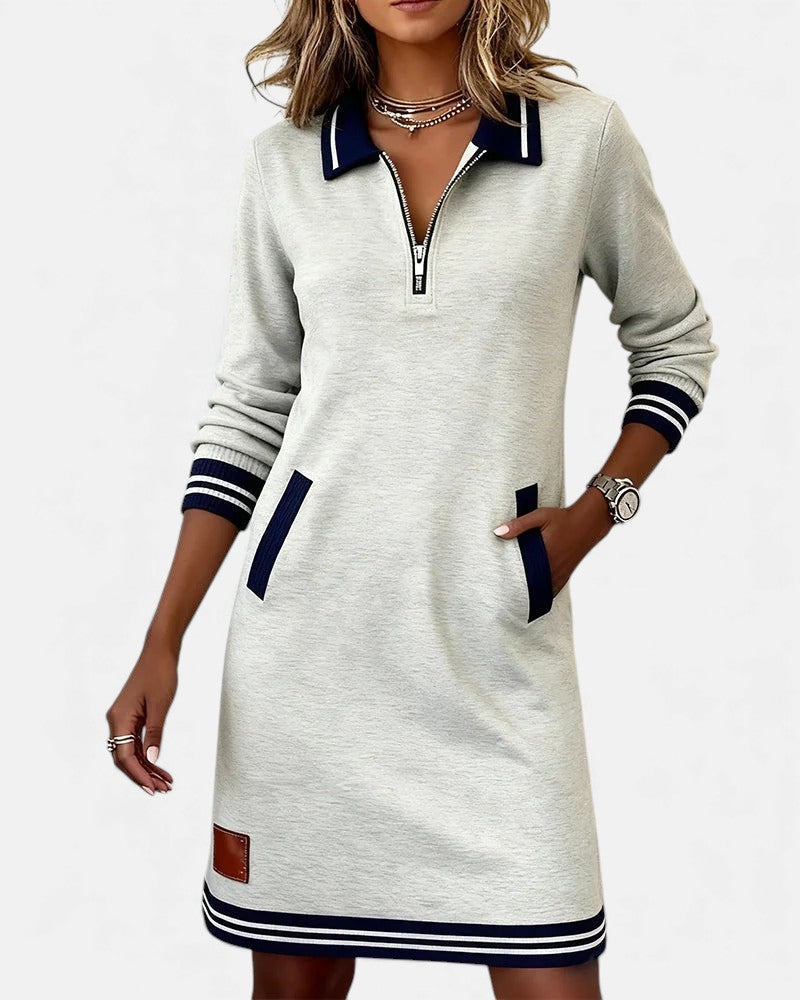 Jeanne | Elegant Long-Sleeve Cotton Dress