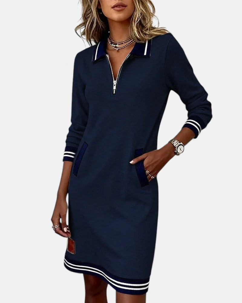 Jeanne | Elegant Long-Sleeve Cotton Dress