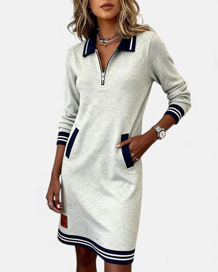 Jeanne | Elegant Long-Sleeve Cotton Dress