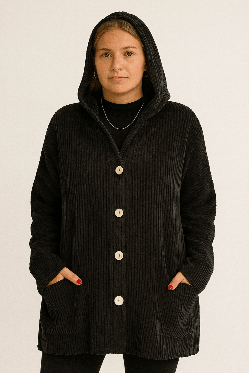 INDIE | CORDUROY HOODED COAT