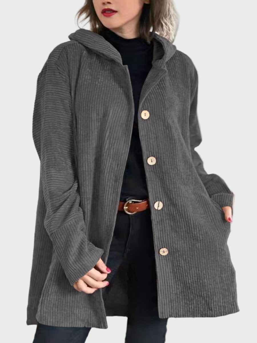 INDIE | CORDUROY HOODED COAT