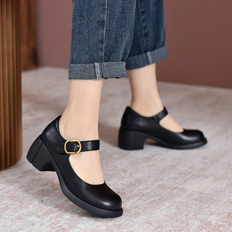 Agnes Leather Mary Jane Shoes by Annie