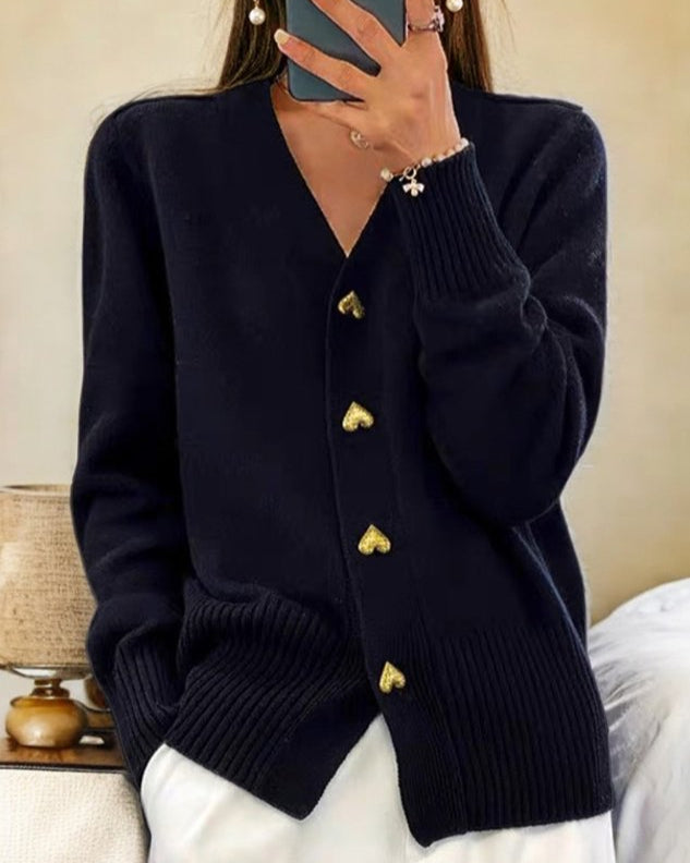 Arielle | Soft Cardigan with Heart Buttons
