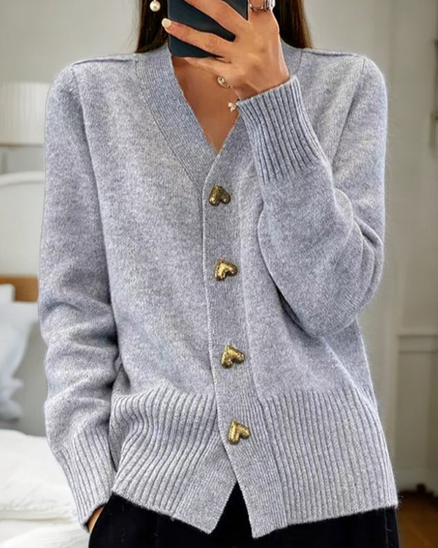 Arielle | Soft Cardigan with Heart Buttons