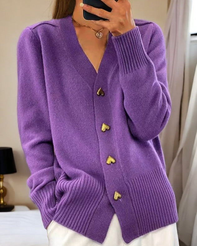 Arielle | Soft Cardigan with Heart Buttons