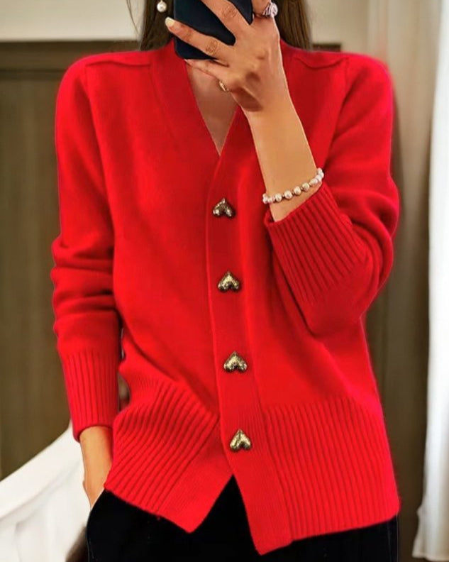 Arielle | Soft Cardigan with Heart Buttons