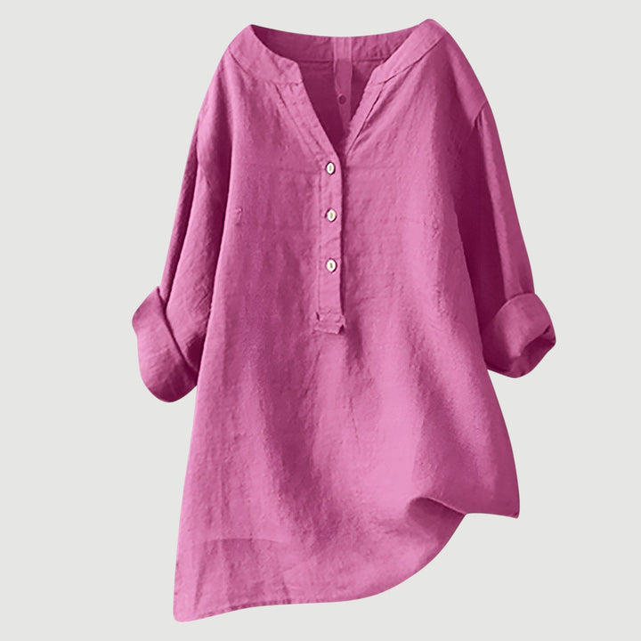 Lea | Airy linen blouse with button details