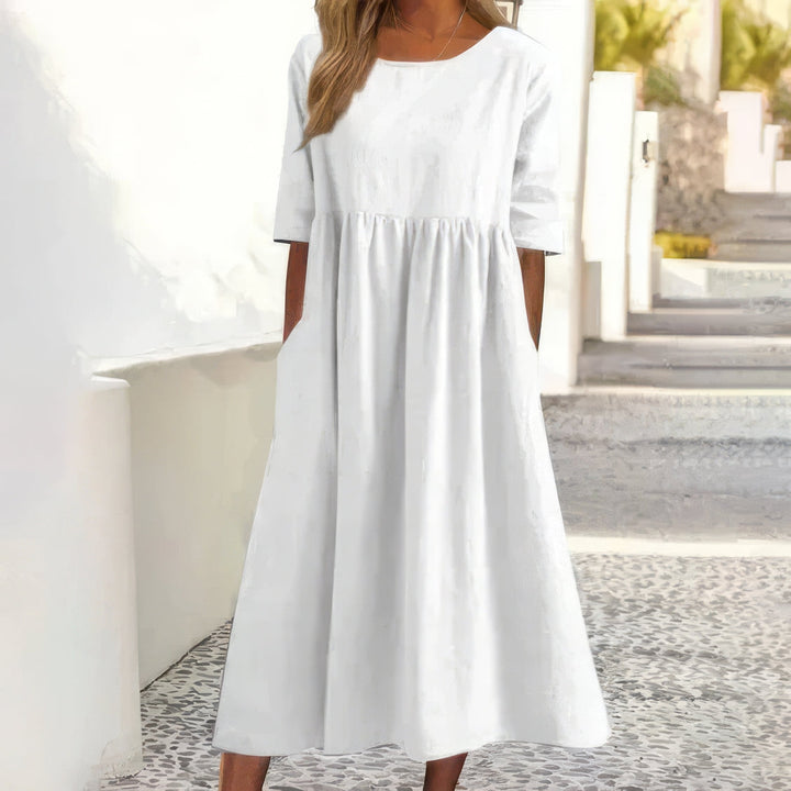 Nina | Relaxed Dress with Round Neck and Pockets